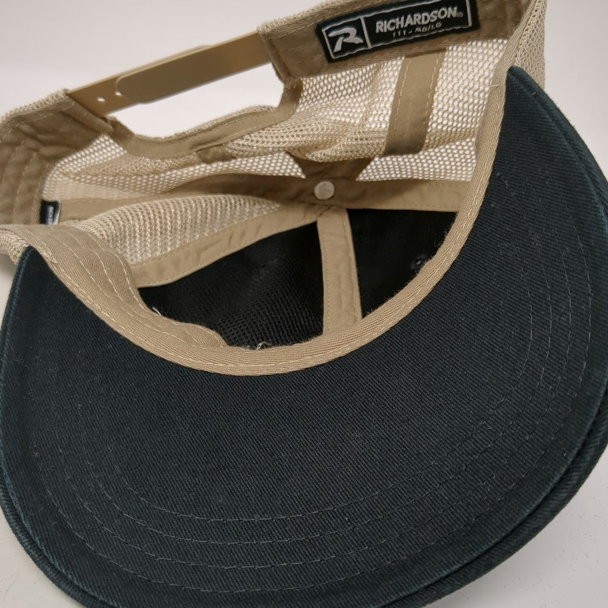 Richardson Trucker Hat Black L Snapback Mesh Kiewit Construction Embroidery