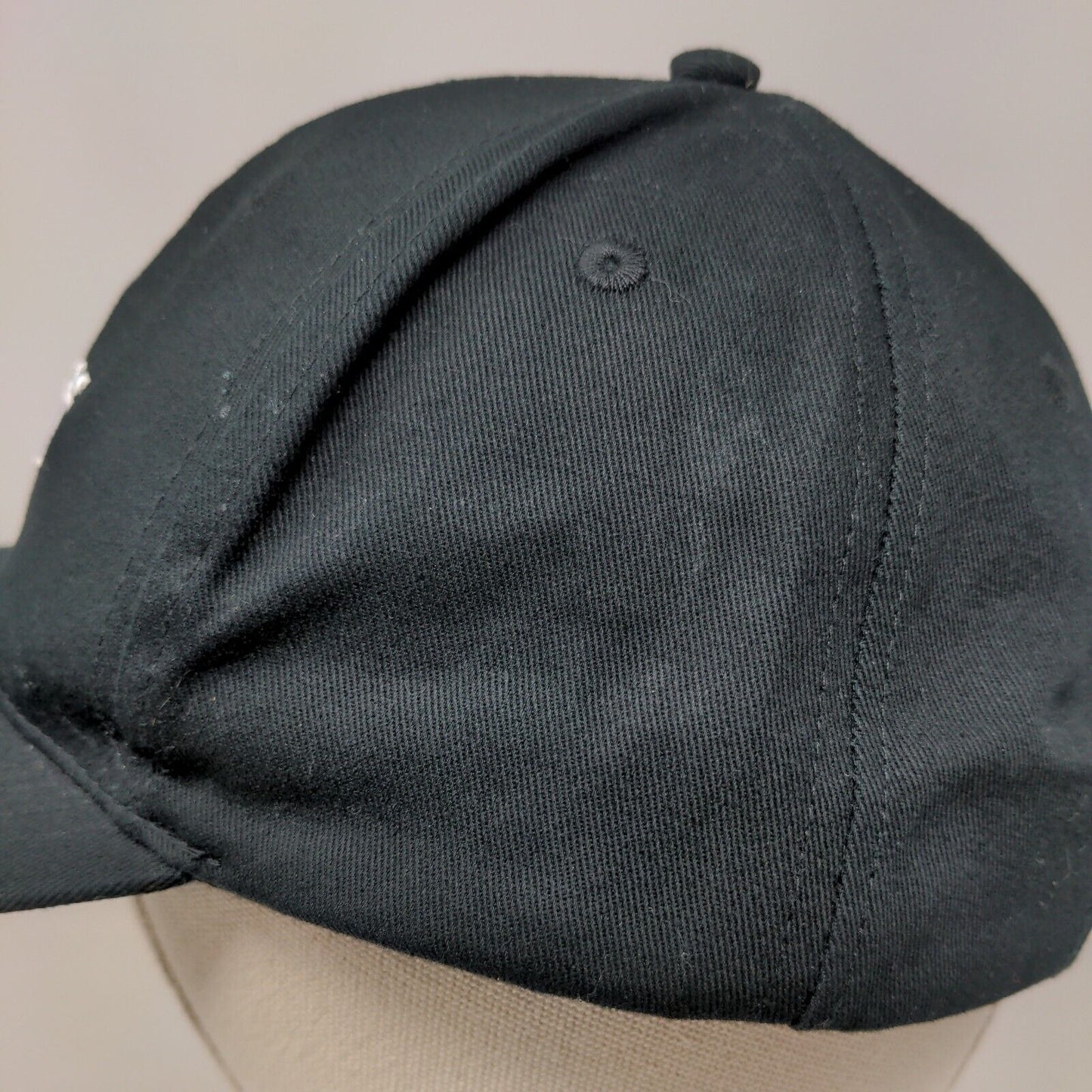 Go Puff Slideback Hat Black One Size Adjustable Embroidered Vented Holes