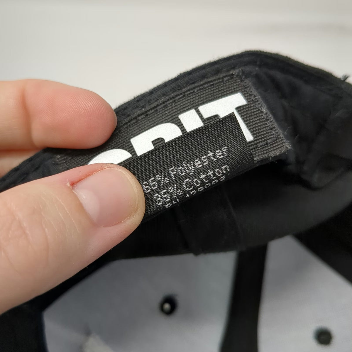 GRIT 5 Panel Hat Black One Size Snapback Flat Brim Structured Embroidered Logo