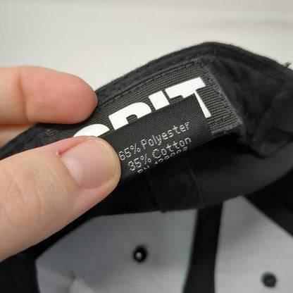 GRIT 5 Panel Hat Black One Size Snapback Flat Brim Structured Embroidered Logo