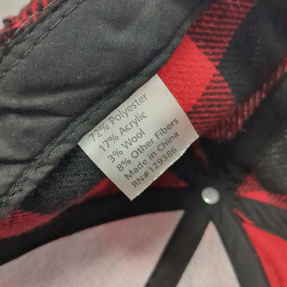 Red Black Buffalo Plaid Baseball Cap One Size Strapback Adjustable Outdoor Hat