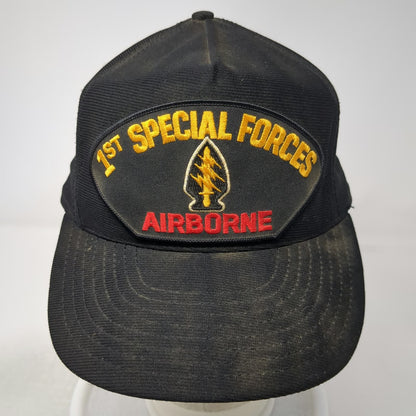 Eagle Crest 1st Special Forces Airborne Trucker Hat Black One Size Snapback USA