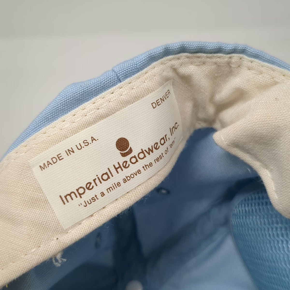 Imperial 5 Panel Blue Hat One Size Action Express Rope Mesh Back USA Made