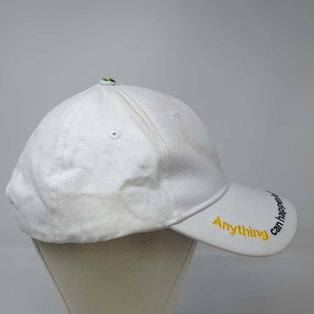 New Jersey Lottery White Baseball Cap OSFM Anything Can Happen In Jersey Logo