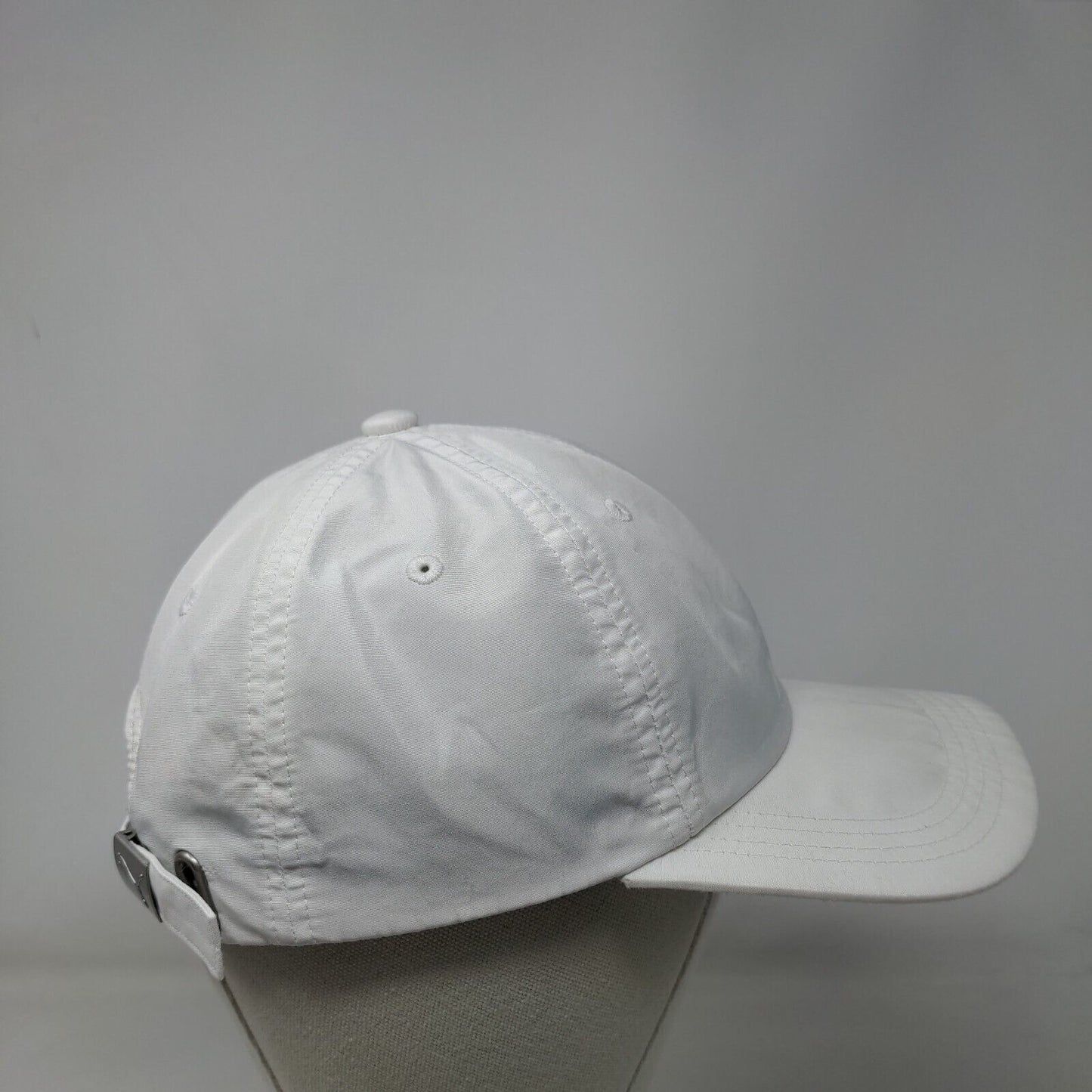 PUMA Slideback Hat White OSFA Adjustable Solid 6 Panel Vent Holes