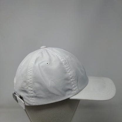 PUMA Slideback Hat White OSFA Adjustable Solid 6 Panel Vent Holes