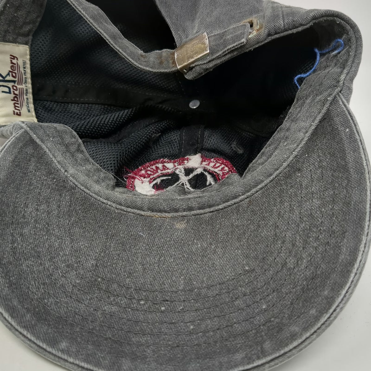 DK Embroidery Baseball Cap Gray One Size Cayman Islands Fishing Hooks BWI Hat