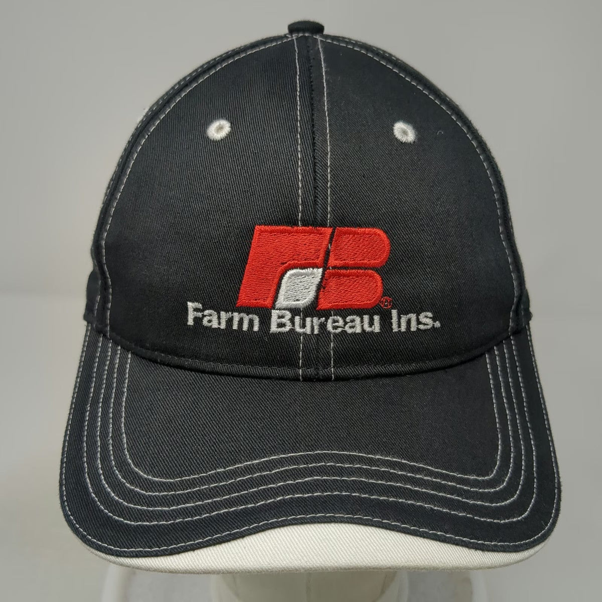 Richardson Baseball Cap Black One Size Farm Bureau Ins Contrast Stitching Hat