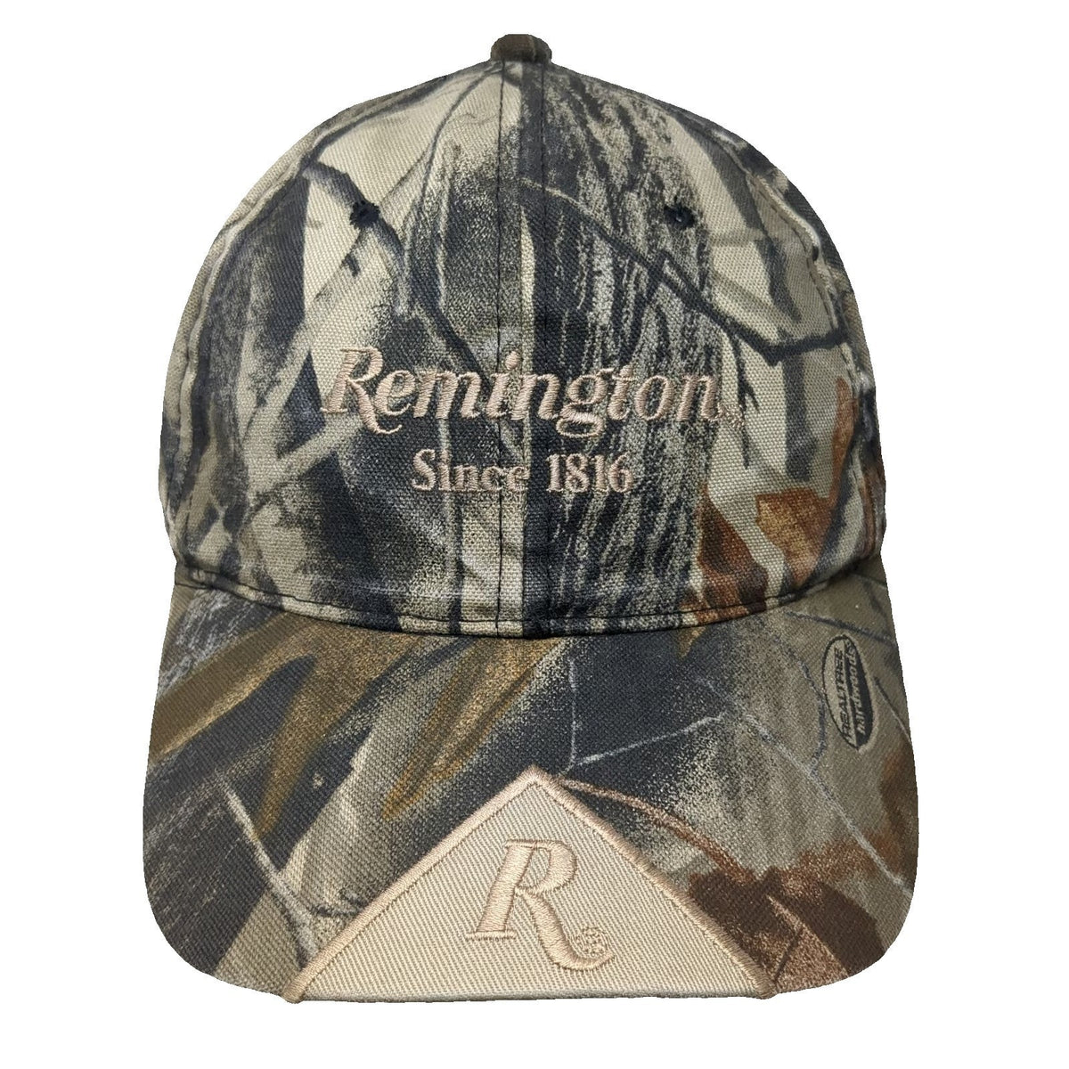 Remington Baseball Cap Green Camo One Size Realtree Hardwoods Slideback Hat