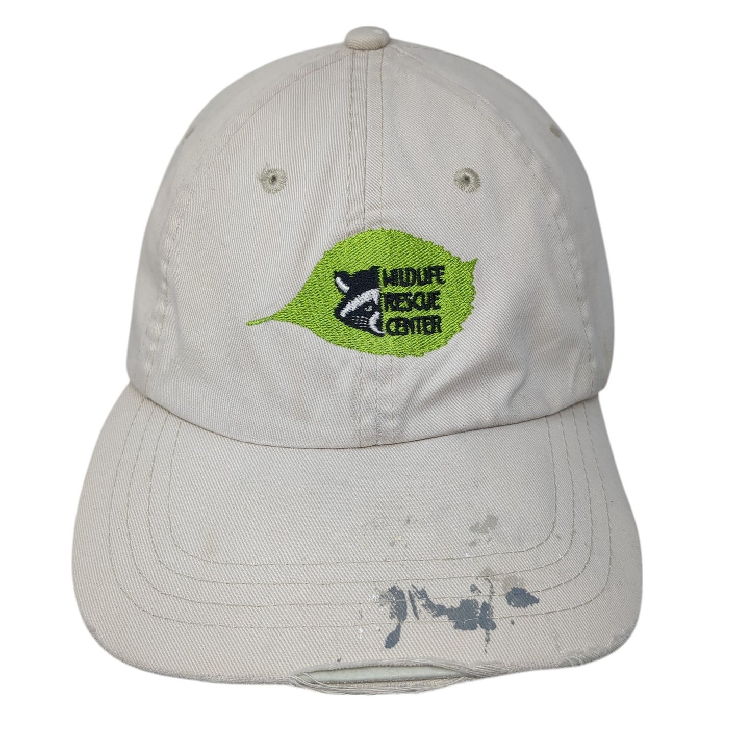 Wildlife Rescue Center Slideback Hat Beige One Size Adjustable Embroidered