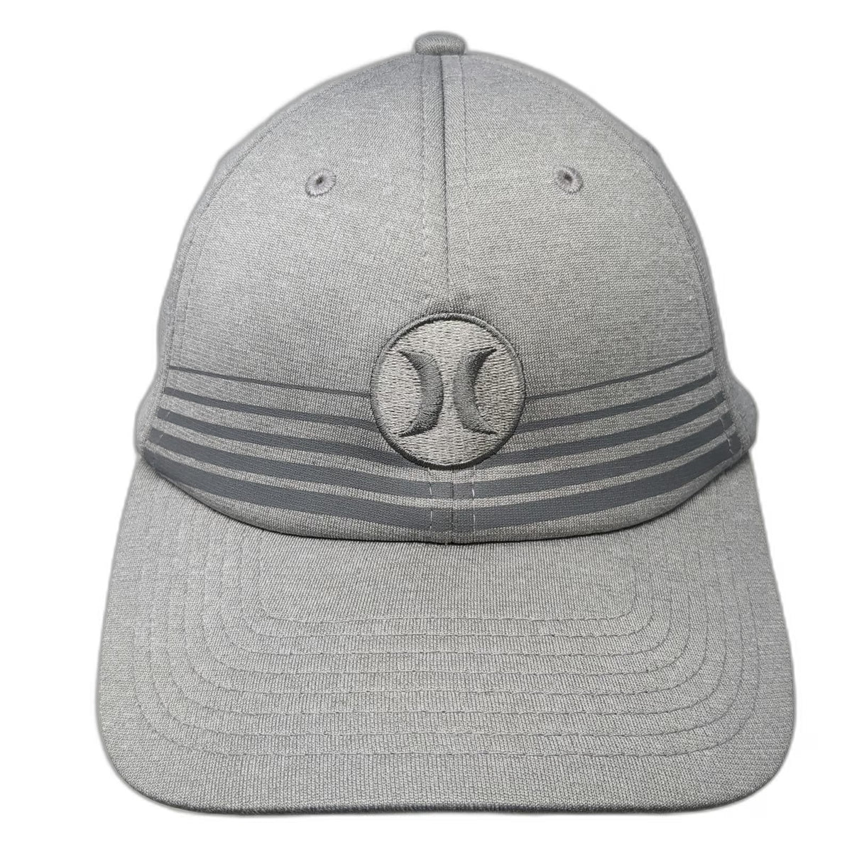 Hurley Snapback Gray One Size Logo Horizontal Stripes Structured Heathered Hat