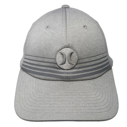 Hurley Snapback Gray One Size Logo Horizontal Stripes Structured Heathered Hat