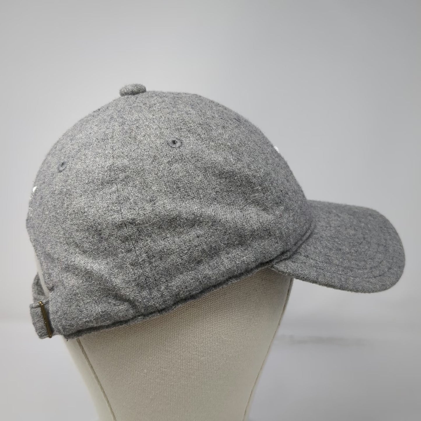 Adidas Baseball Cap Gray One Size Wool Blend Trefoil Embroidered Slideback Hat