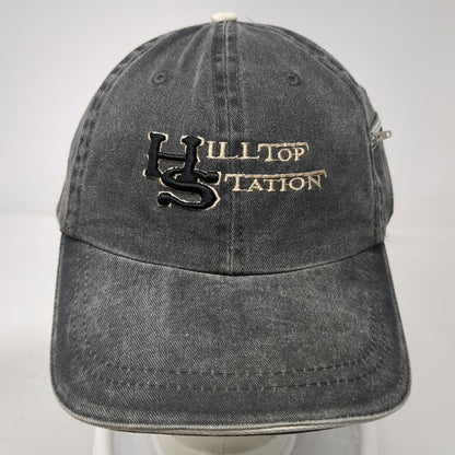 Decky Baseball Cap Gray One Size Side Zipper Pocket Hilltop Station Hat Strap