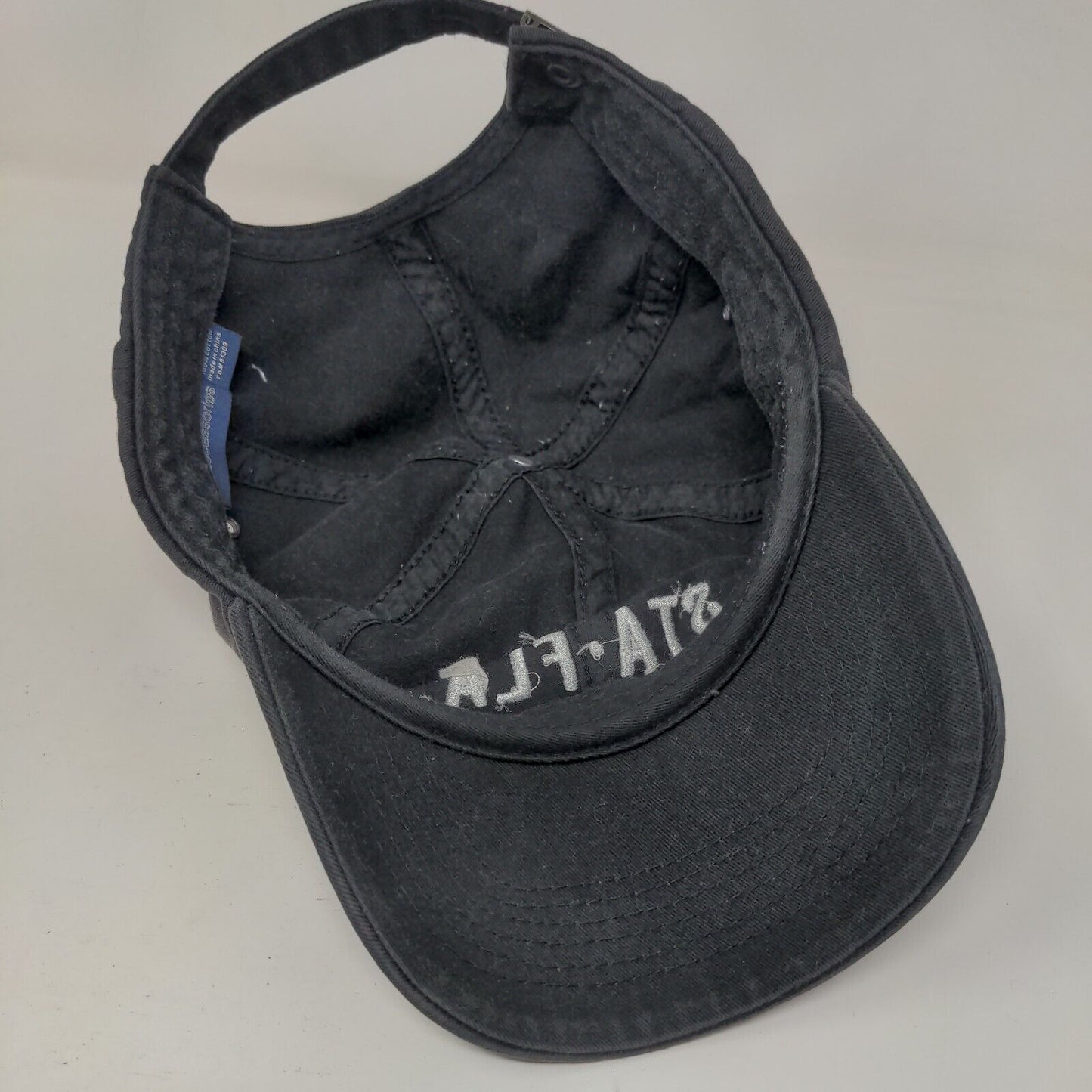 STA FLA Slideback Hat Black One Size Solid Embroidered Big Accessories