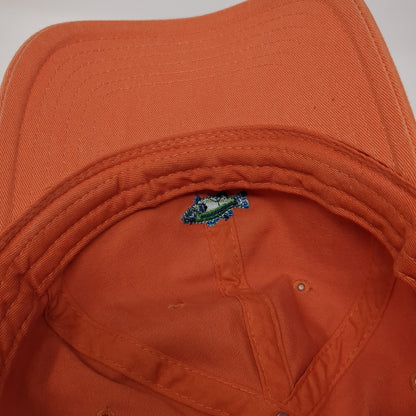 Unbranded Slideback Baseball Cap Orange One Size Adjustable Embroidered Fish