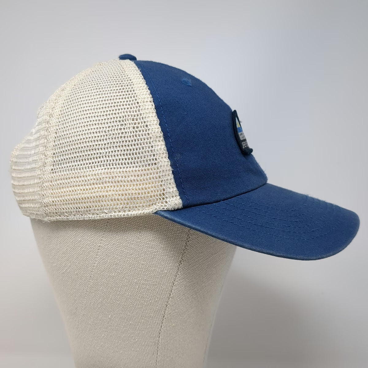 Life is Good Trucker Hat Blue One Size Beach Chair Sun Patch Snapback Mesh Cap