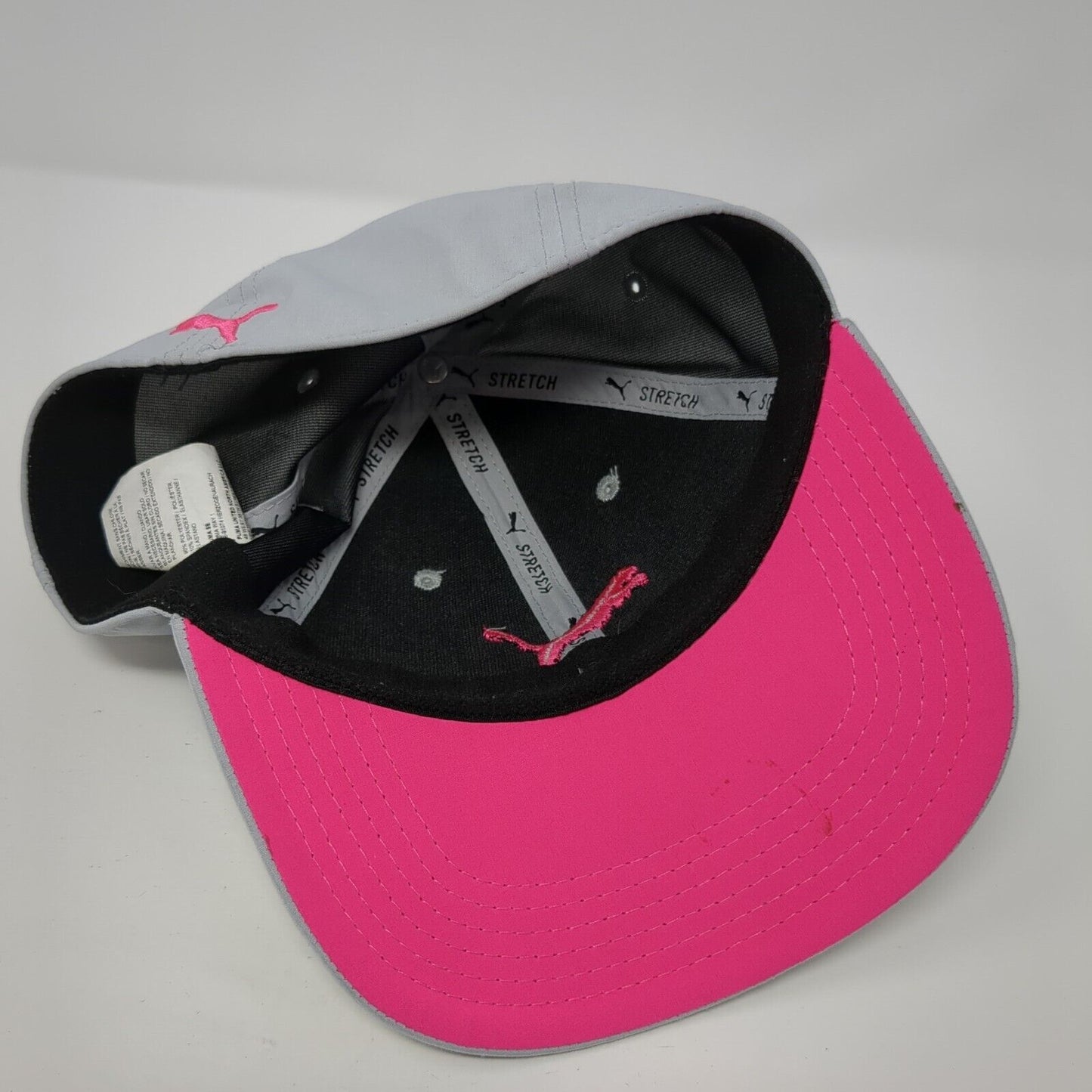 PUMA Fitted Hat Gray Small/Medium Embroidered Logo 6 Panel Stretch