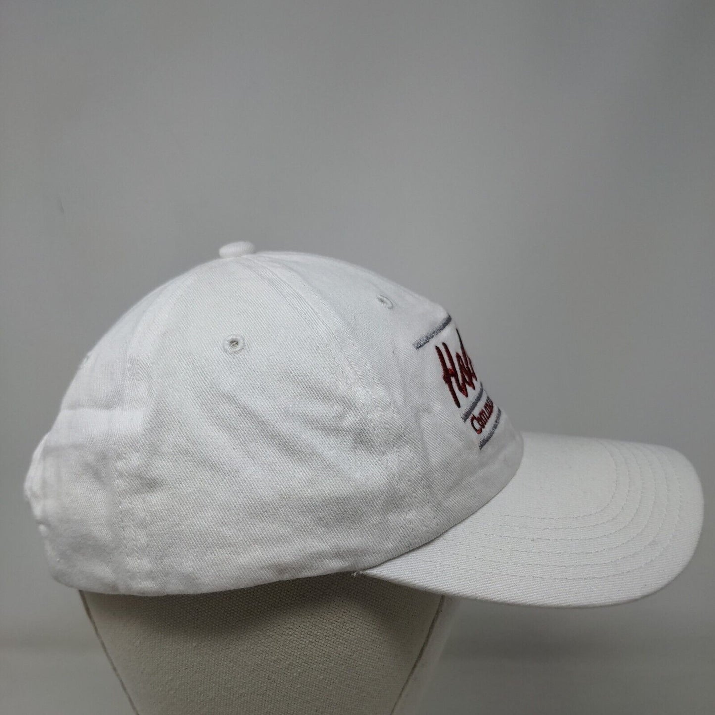 Richardson Men's Strapback Hat White Embroidered Holmes Community College Logo