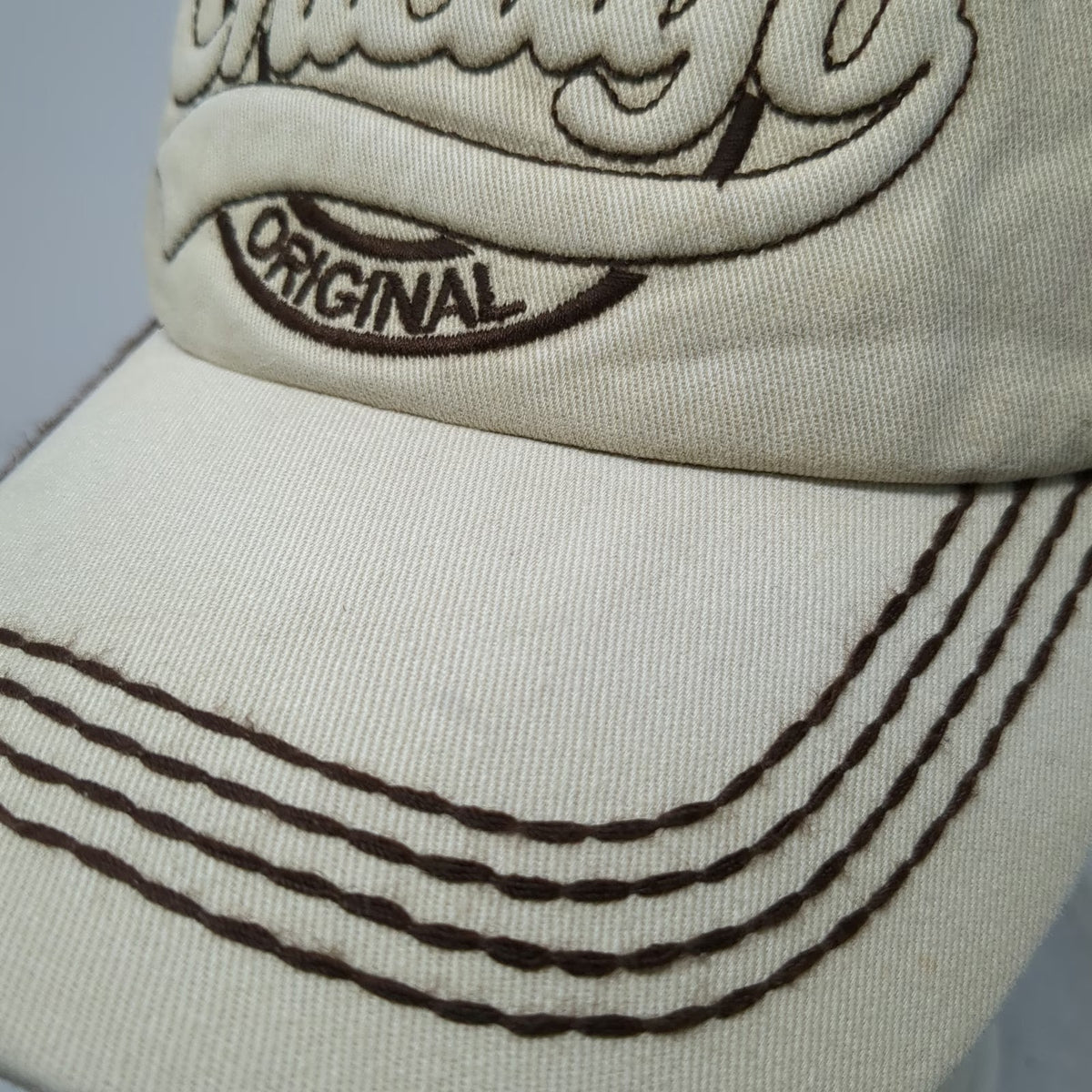 Robin Ruth 5 Panel Hat Beige Brown One Size Chicago City Original Thick Stitch