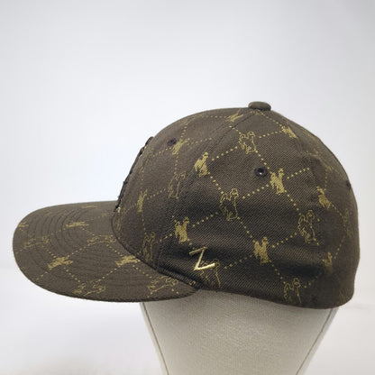 Zephyr Brown Baseball Cap S Fitted Bucking Bronco All Over Print Embroidered Hat