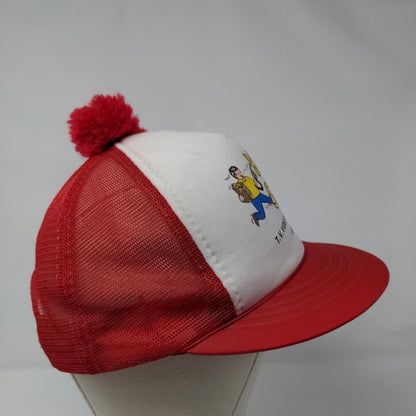 Kwik Service TV Video Sales & Rentals Snapback Trucker Hat Red OSFA Pom Pom