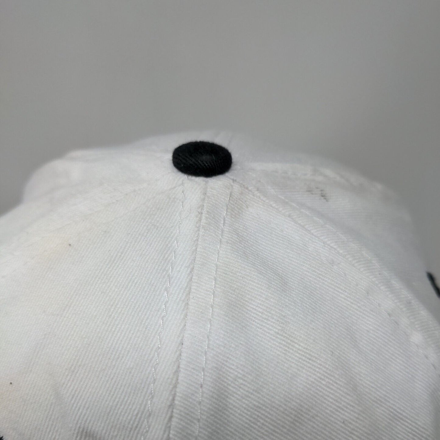 Skull Snapback Hat White OSFM Embroidered Vent Holes 6 Panel The Game