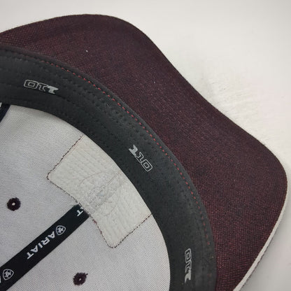 Ariat Trucker Hat Red Gray One Size Mesh Back Patch Flexfit 110 Snapback Logo