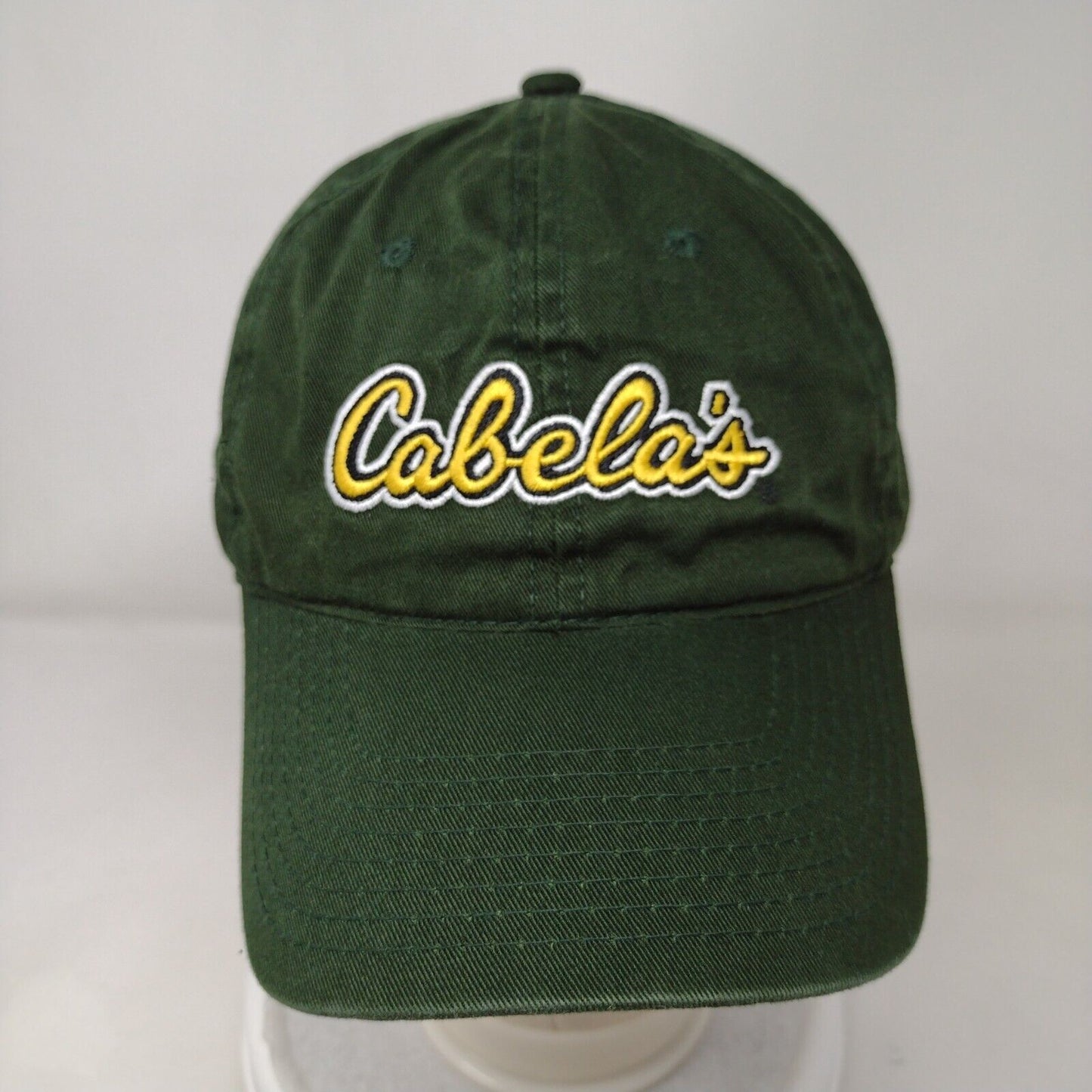 Cabela's Slideback Hat Green OSFM Adjustable Embroidered Vented Holes 6 Panel
