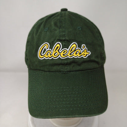 Cabela's Slideback Hat Green OSFM Adjustable Embroidered Vented Holes 6 Panel