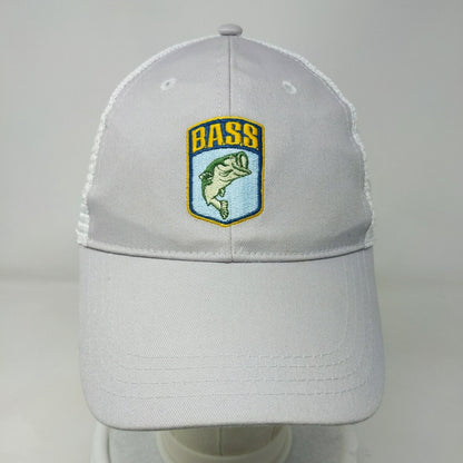 Bass Strapback Mesh Back Trucker Hat Gray One Size Embroidered Member