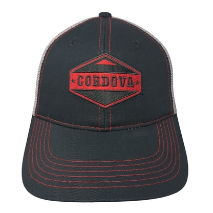Cordova Strapback Trucker Hat Black One Size Embroidered Mesh Back