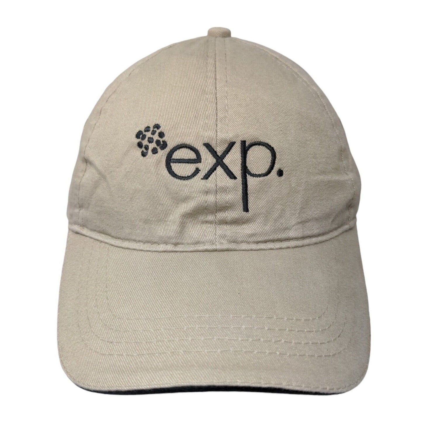 Exp. Slideback Hat Tan OSFA Adjustable Embroidered North End 6 Panel Cotton