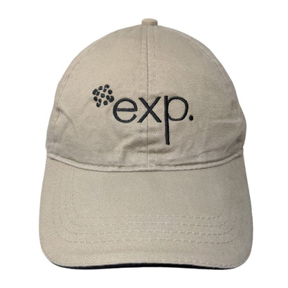 Exp. Slideback Hat Tan OSFA Adjustable Embroidered North End 6 Panel Cotton