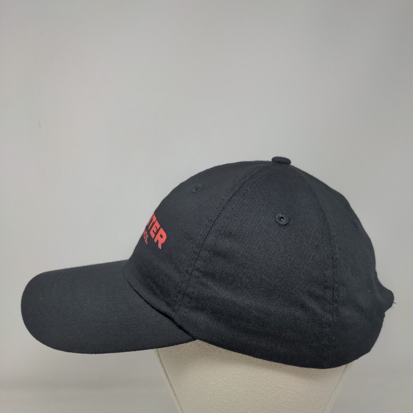 Miter Brands Strapback Hat Black One Size Adjustable 6 Panel Vent Holes