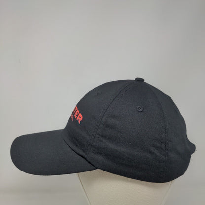 Miter Brands Strapback Hat Black One Size Adjustable 6 Panel Vent Holes