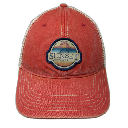 Legacy Trucker Hat Red One Size Sunset Cove Island Park NJ Patch Snapback Mesh