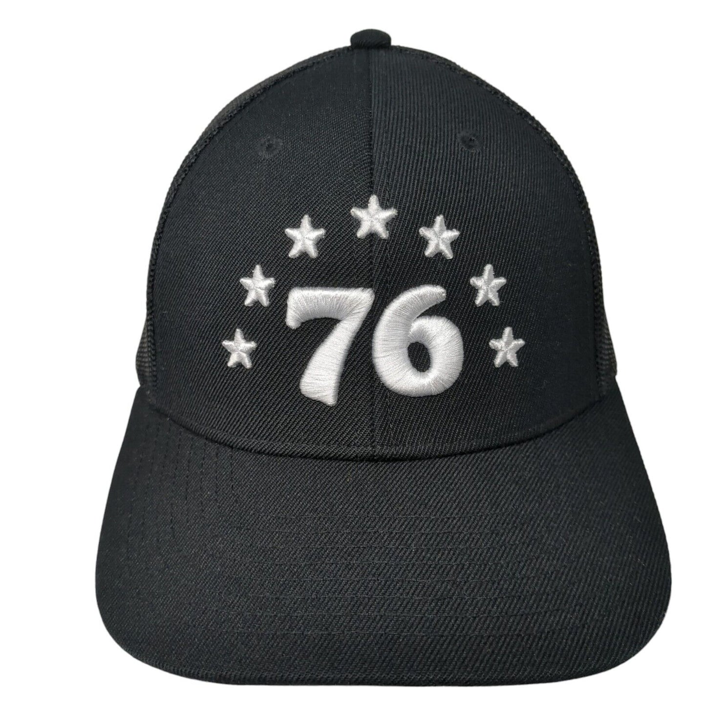 76 Snapback Trucker Hat Black One Size Mesh Back Embroidered Local