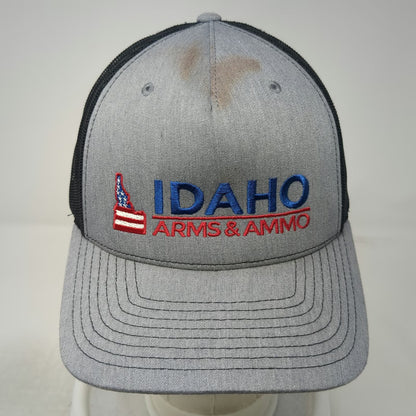 Richardson Trucker Hat Gray Black Blue Red One Size Idaho Arms & Ammo Snapback