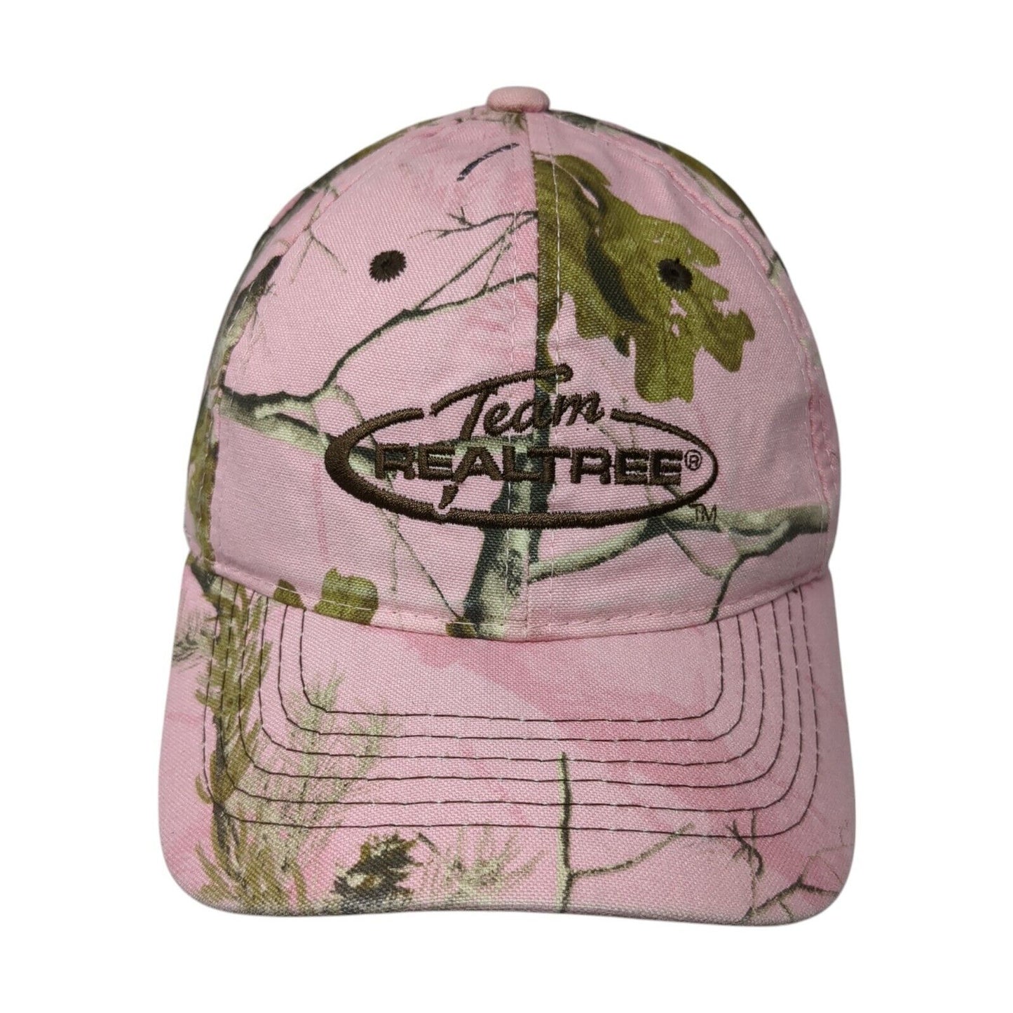 Team Realtree Strapback Hat Pink Camo One Size Embroidered Hunting