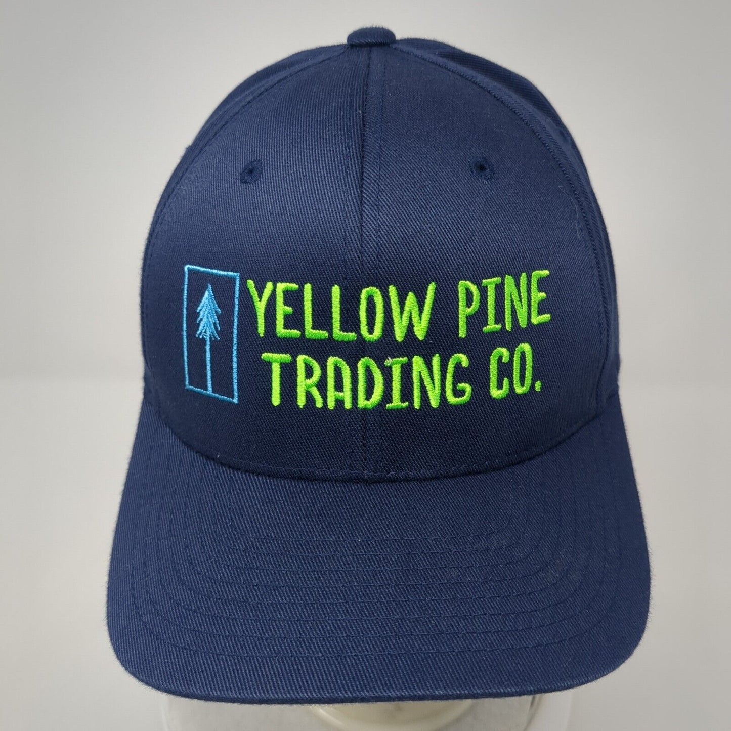 Yellow Pine Trading Co. Fitted Hat Blue Large-XL Embroidered Flexfit