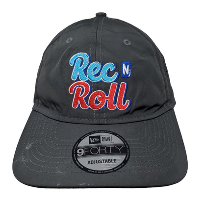 Rec N Roll Strapback Hat Gray OSFM Embroidered Laser Cut New Era 9Forty