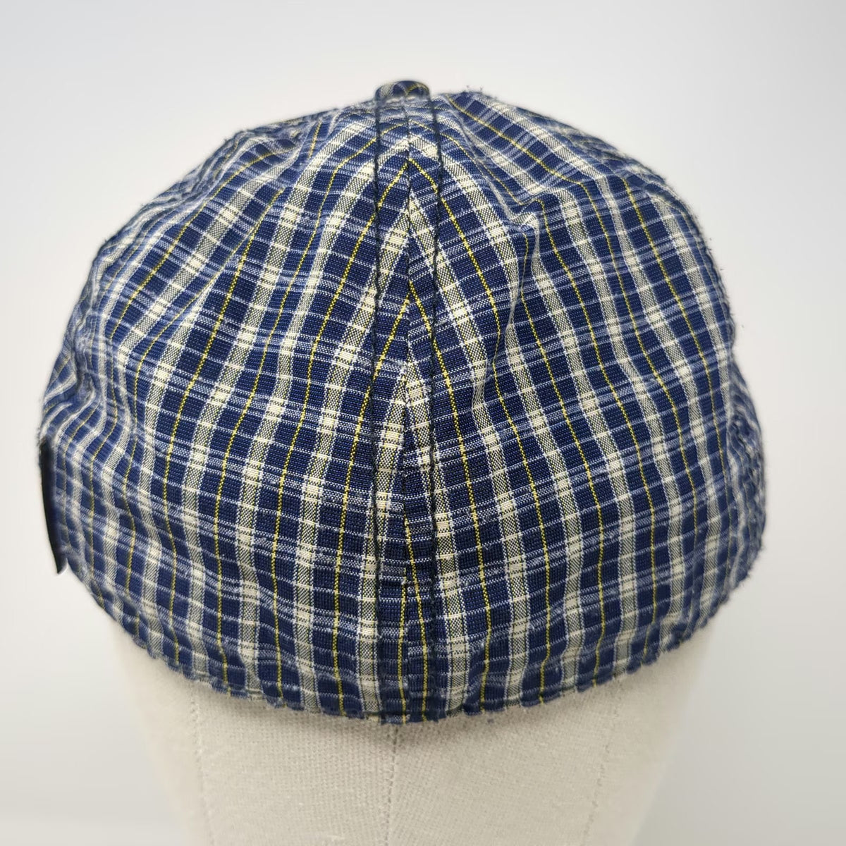 Ben Sherman Newsboy Cap Blue M Plaid Pattern Fitted Hat Classic Checkered