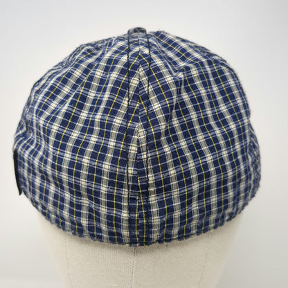Ben Sherman Newsboy Cap Blue M Plaid Pattern Fitted Hat Classic Checkered
