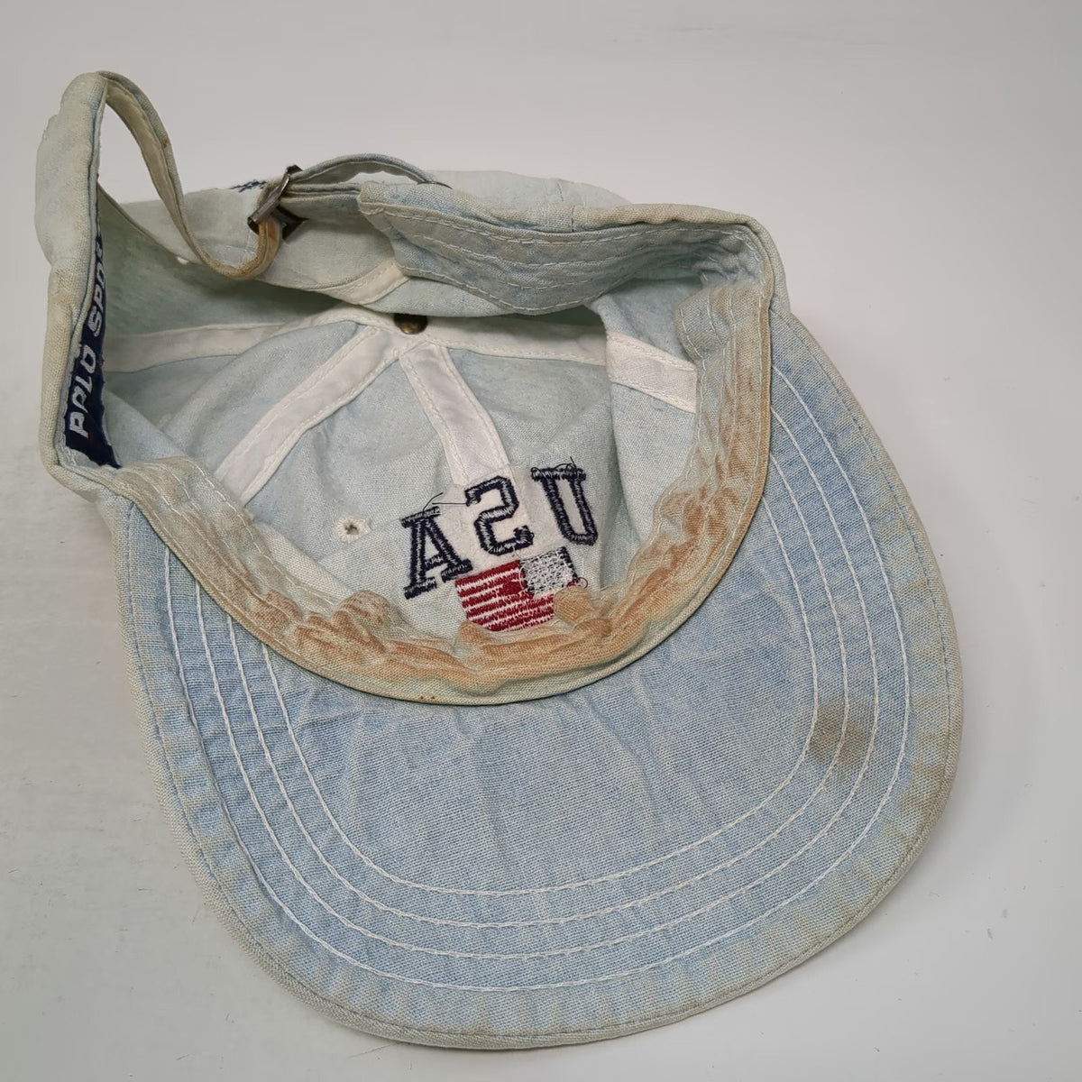 Polo Sport Baseball Cap Blue One Size USA Flag Made in USA Poipu Bay Cotton Hat
