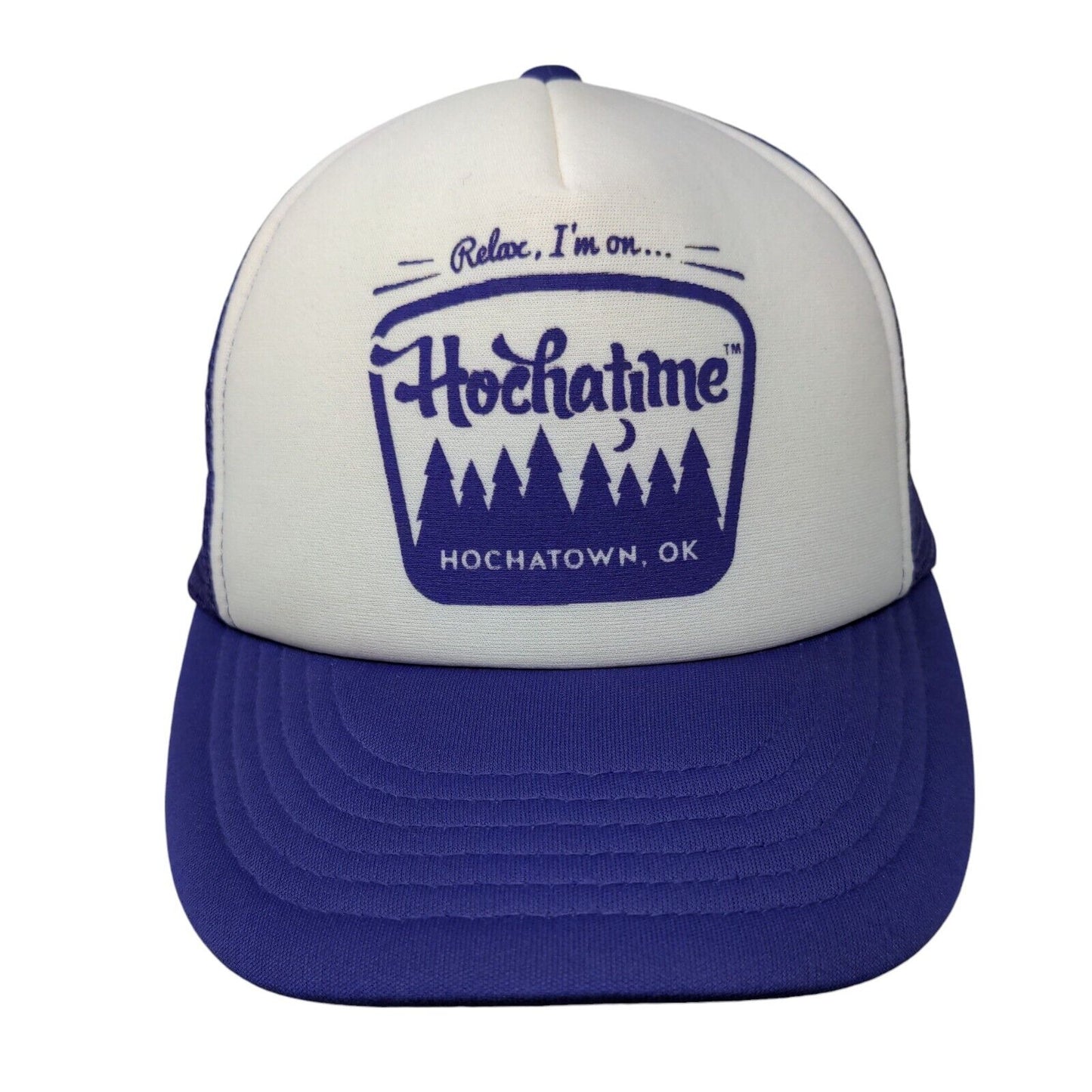 Relax I'm On Hochatime Oklahoma Snapback Trucker Hat Purple One Size Mesh Back