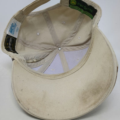 John Deere Baseball Cap Beige Camo One Size Strapback Embroidered Logo Hat