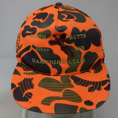 Otto Trucker Hat Orange One Size Camo Mesh Back Pheasant Gamebird Club Hunting