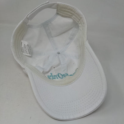 One & Only Palmilla Strapback Hat White One Size Embroidered 6 Panel