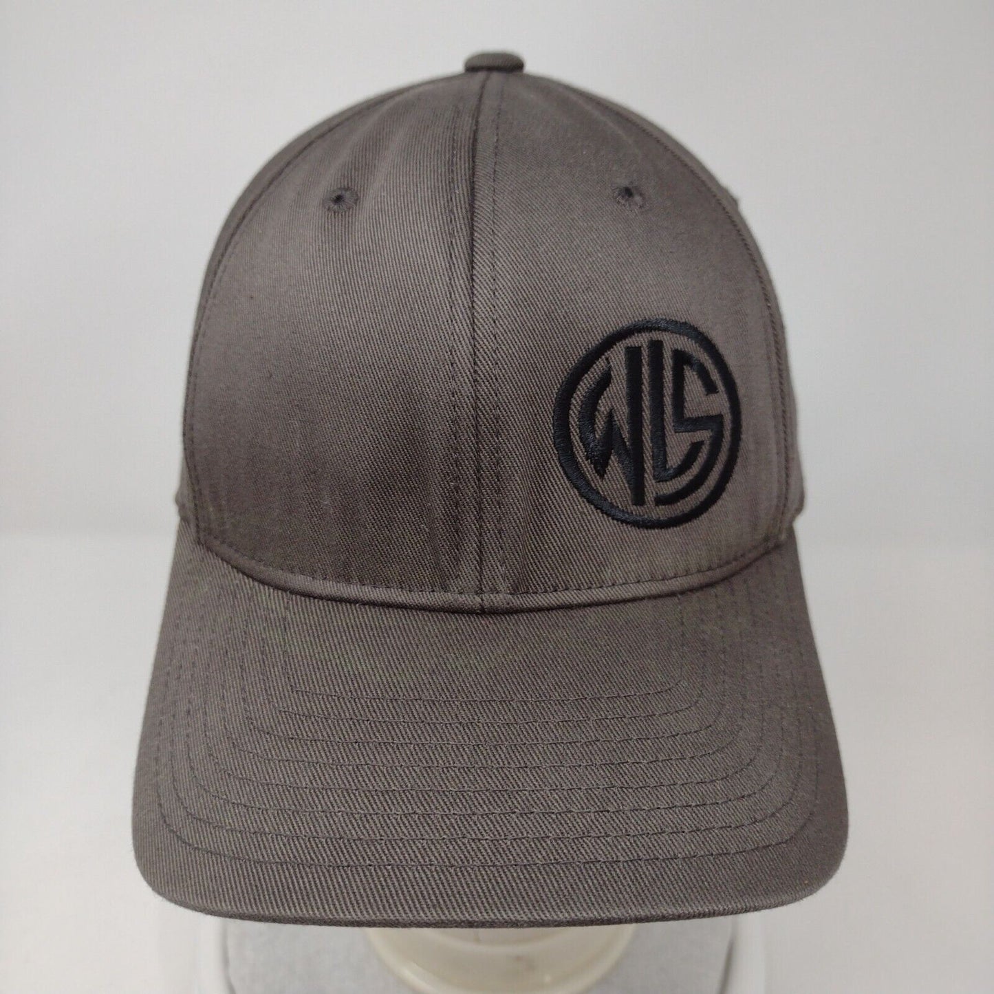 WLS Embroidered Fitted Hat Gray Large-XL Solid Flexfit Yupoong